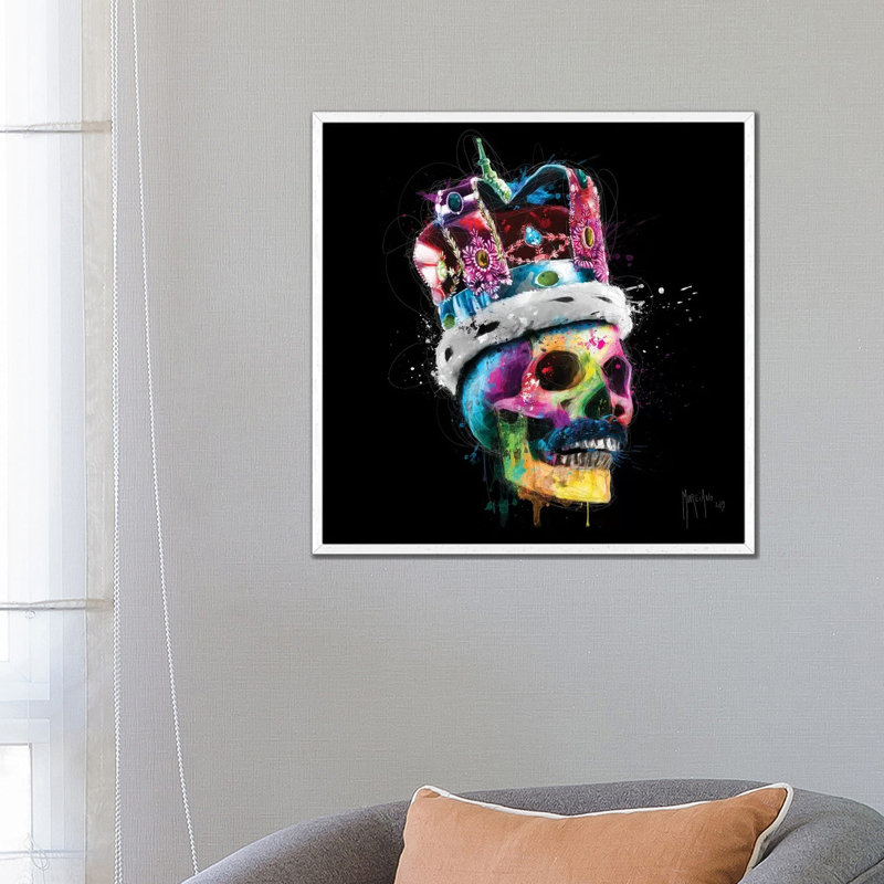 Freddie Mercury Skull 1 Piece Wall Art on Canvas, 66.04 cm H x 66.04 cm W, White Floater Frame