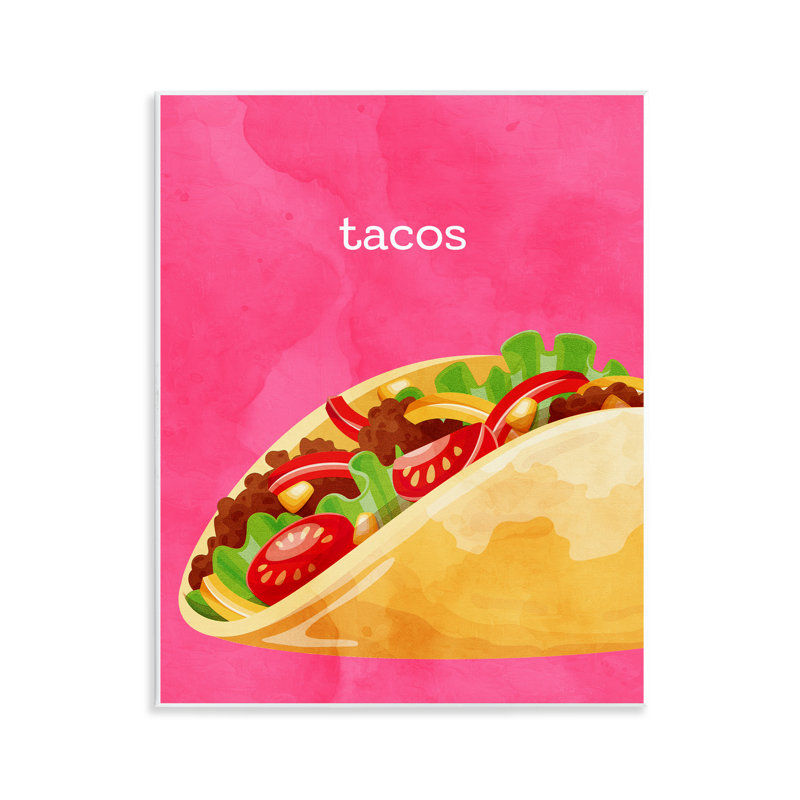Plaque murale Tacos mexicain, design par Kim Allen
