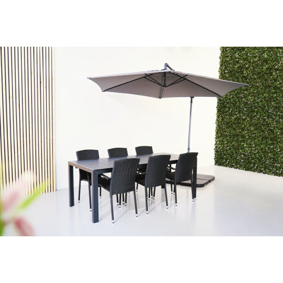 Borys 6 - Person Patio Dining Set Rectangular Table