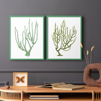 Coral Souvenirs II - reproduction encadrée de qualité supérieure - prête à être accrochée - aucun clou requis - aucun clou requis
