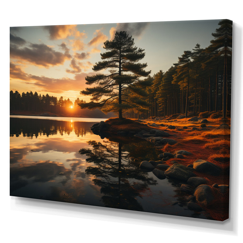 Sérénade de pin sur toile, H 34 po x l 44 po x P 1,5 po, Toile tendue