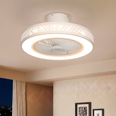 Blodgett 20" 5-Blade Modern LED Smart Bladeless Ceiling Fan with Remote Control and Light Kit for Medium Rooms