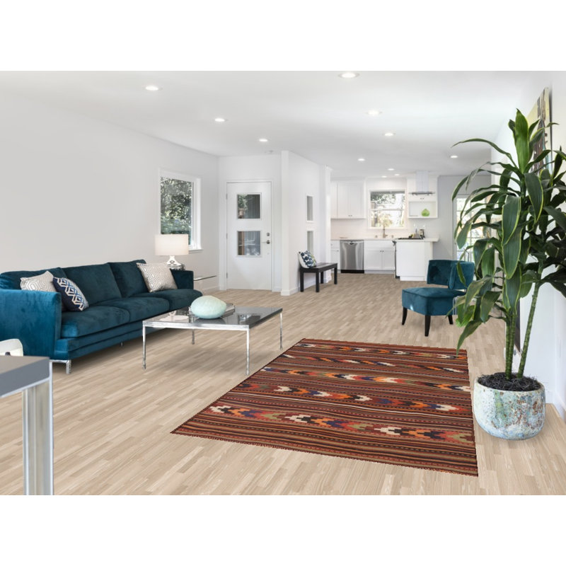 Tapis kilim à rayures Saul Vintage