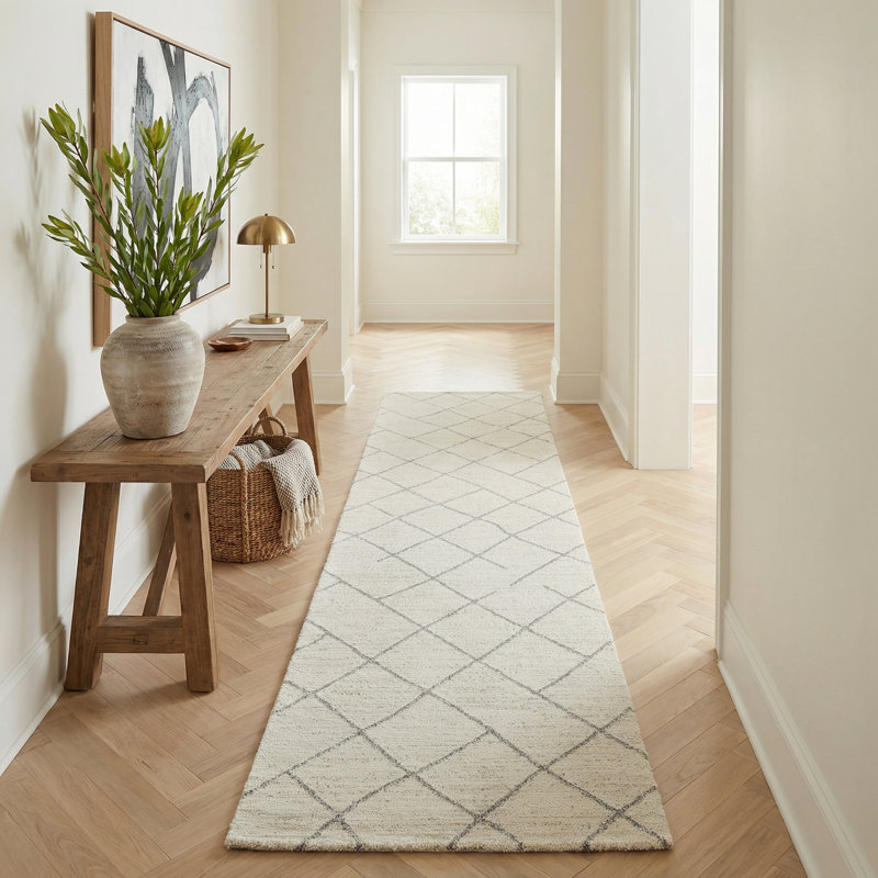 Rug Branch Sela 2' x 8' (2'3" x 8') Beige/Cream Boho Indoor Runner Rug, Modern, Medium Pile, Stain-Resistant Hallway Carpet - Entryway, Mudroom, Bedroom, and Kitchen
