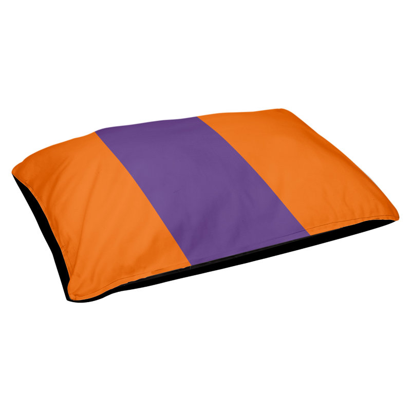 Oreiller Syracuse, Moyen (l 28 po x P 18 po x H 6 po), Orange / mauve / orange