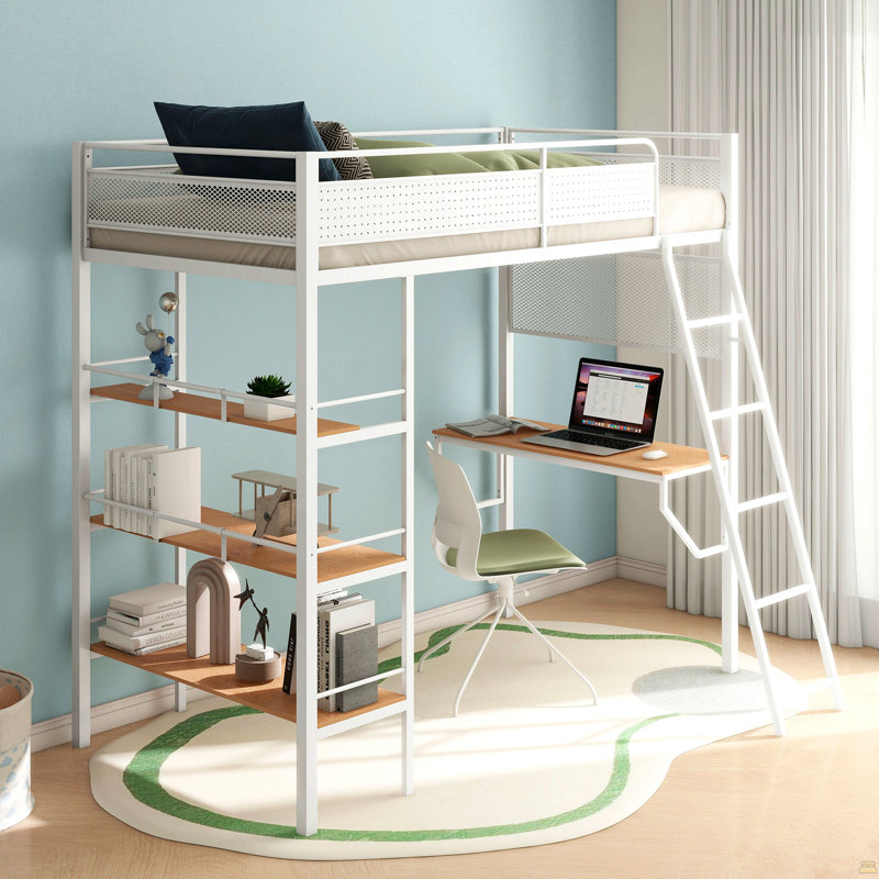 Lit mezzanine simple à 3 tablettes William