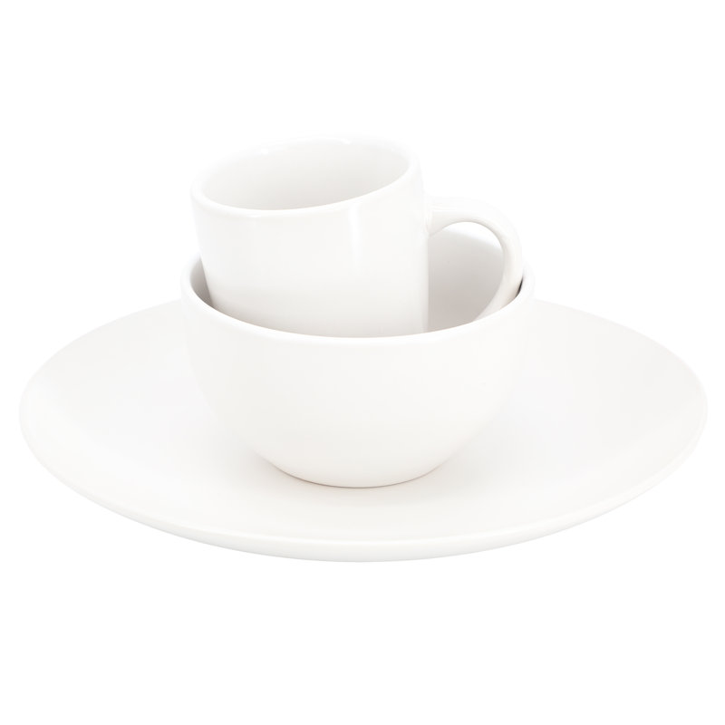 Service de table rond en grès 12 pièces Gibson Home Everyday Plus, Blanc / Blanc