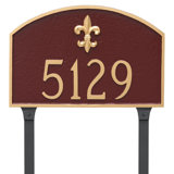 Fleur de Lis 1-Line Lawn Address Sign