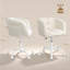 Dressing Table Chair with Wheels, 360° Swivel Vanity Desk Chair with Backrest, Height Adjustable, Foam Padded Vanity Stool for Dressing Table, Bedroom, Office 