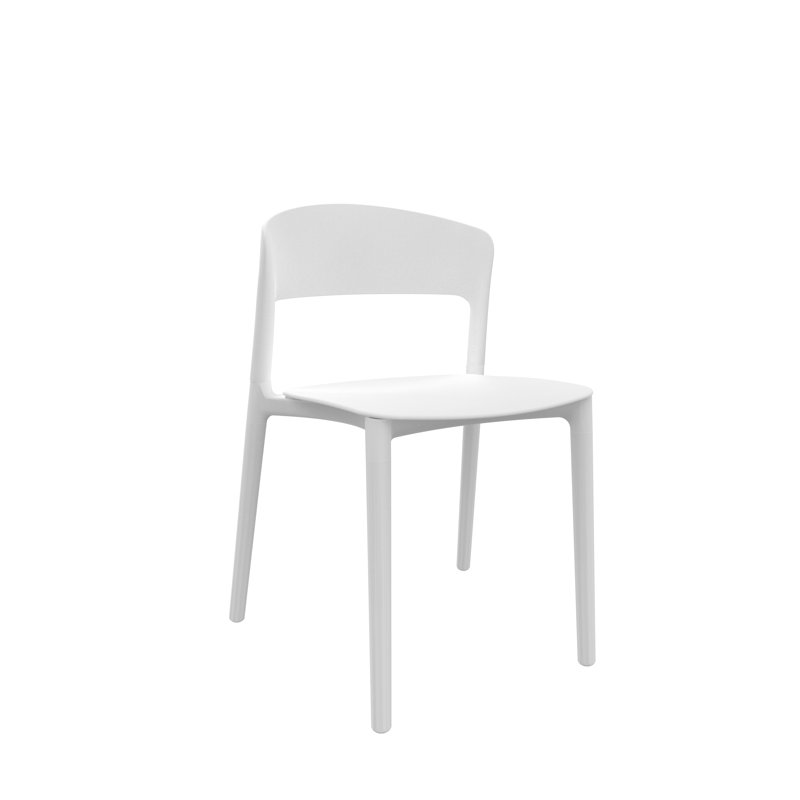 Chaise d'appoint empilable pour salle à manger d'extérieur, Blanc