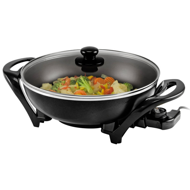 Electric Skillet, Roast, Fry and Steam,Heat Resistant Handles ,12