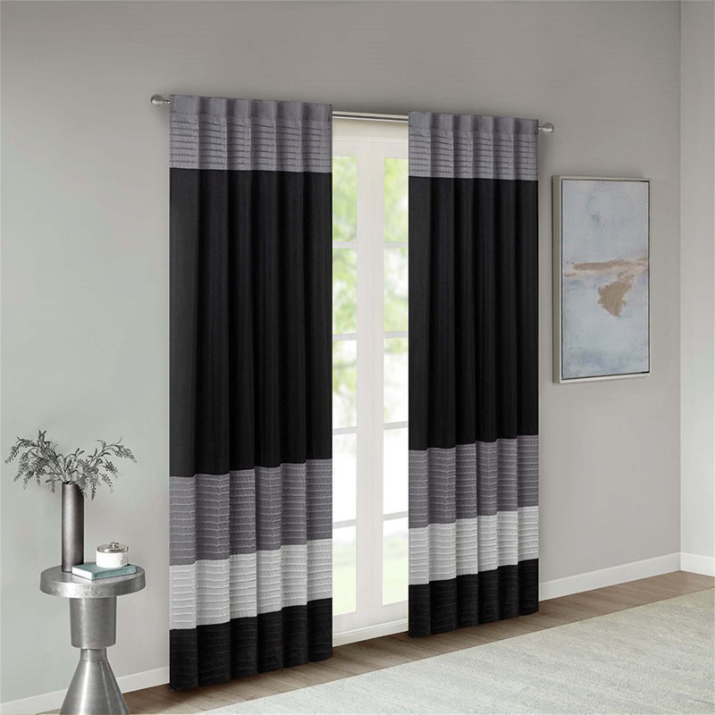 Panneau de rideau simple obscurcissant Ashey, Noir