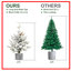 Arbre de Noël enneigé 6,5 pi avec 350 lumières à DEL blanc chaud, 1386 pointes Pe +, 31 pieds en pin et base de pot pour étagère