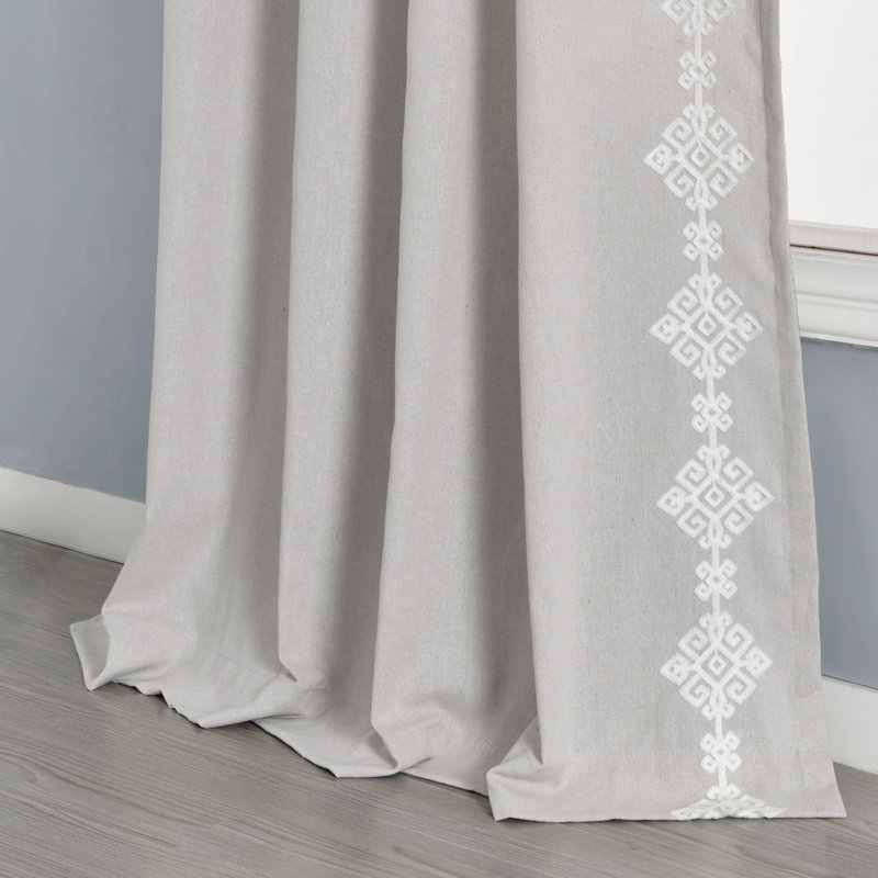  Cotton Blend Room Darkening Curtains / Drapes Panel, Light Gray