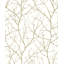 Trees Silhouette Floral Metallic Wallpaper Roll-1216319945
