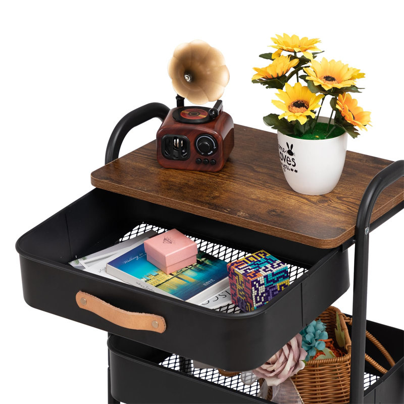Lakemoore Metal Bar Cart, Black