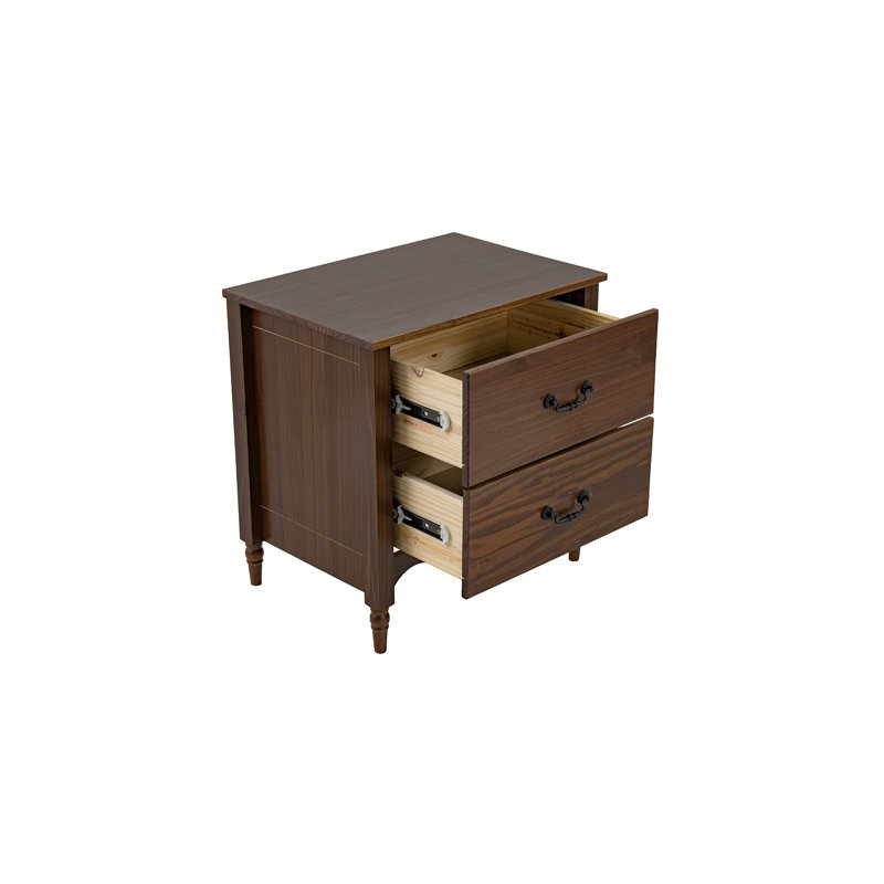 Ensemble de chambre à coucher 2 pièces en bois massif Brixton avec commode à 6 tiroirs et table de chevet à 2 tiroirs