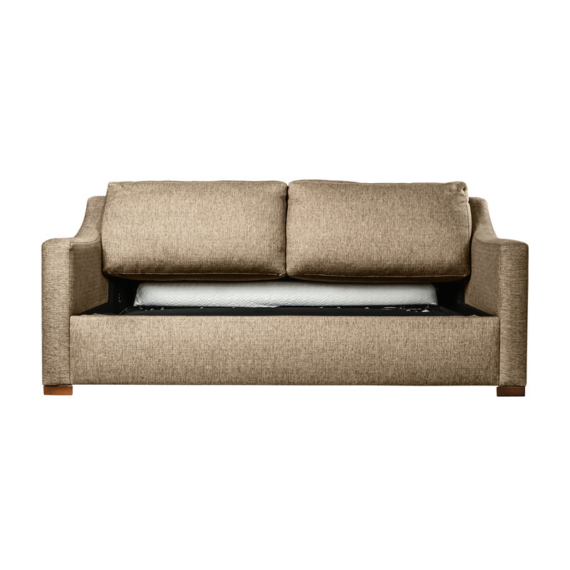 Adreille Upholstered 80'' Reclining Sleeper Sofa, Flax Revolution®