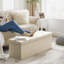 110x38x38cm Linen Upholstered Storage Bench-132398327