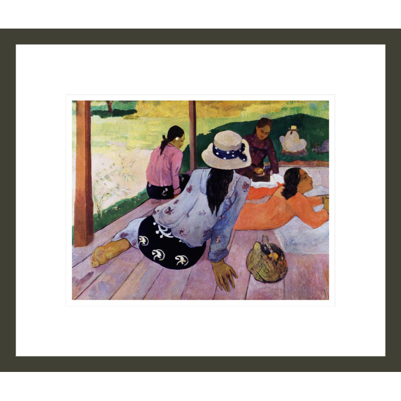 «Siesta» par Paul Gauguin - estampe numérique encadrée, H 13,75 po x l 16,07 po
