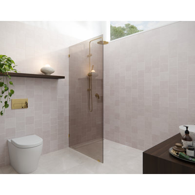 Ursa 30 in. x 78 in. Fully Frameless Bronze Tinted Single Fixed Shower Panel