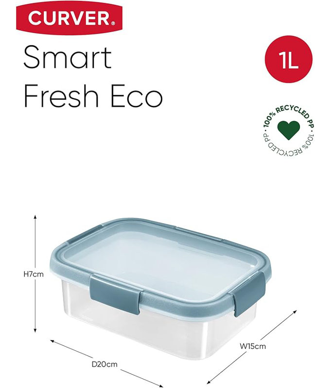 Smart Fresh Eco Set Of 4, Transparent / Pastel Blue, 4