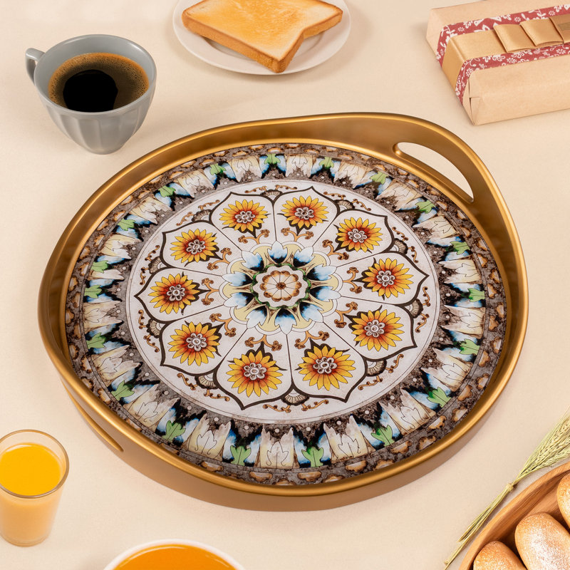 Reverse-Painted Glass Tray