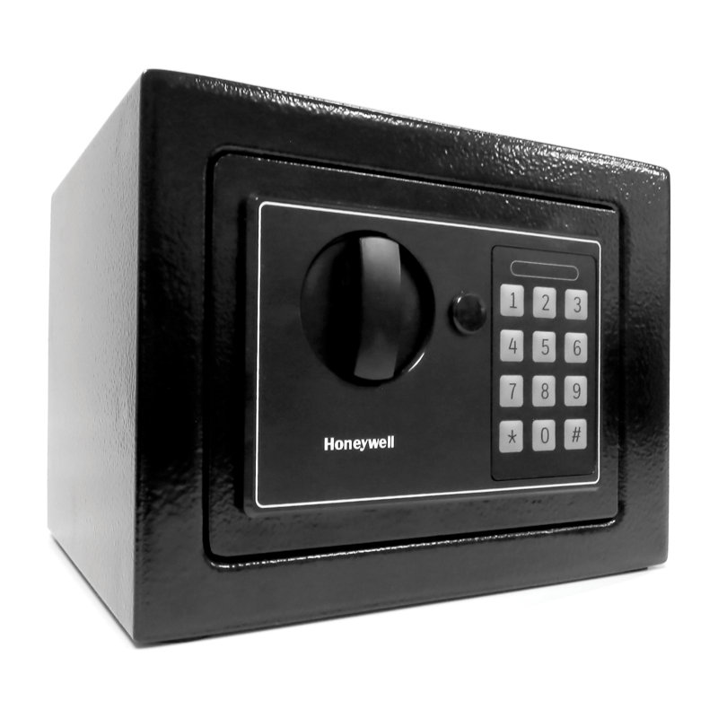 Compact Black Steel Digital Security Safe with Key