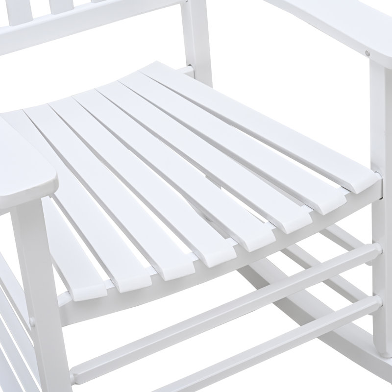 Chaise berçante d'extérieur en bois Cheridwen, Blanc
