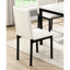 Chaises d'appoint de salle à manger décontractées, 4 pièces, revêtement blanc et structure en métal noir de chaises rembourrées avec pieds pour le quotidien