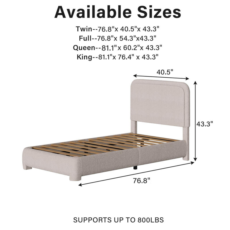 Bensu Boucle Upholstered Platform Bed | Stylish Comfort
