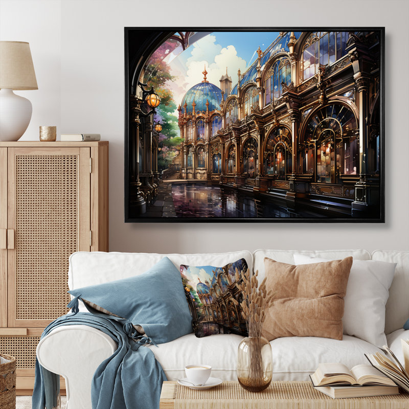 Carousel Whimsical Delight V, reproduction d'art sur toile, H 12 po x l 20 po x P 1 po, Cadre flottant noir