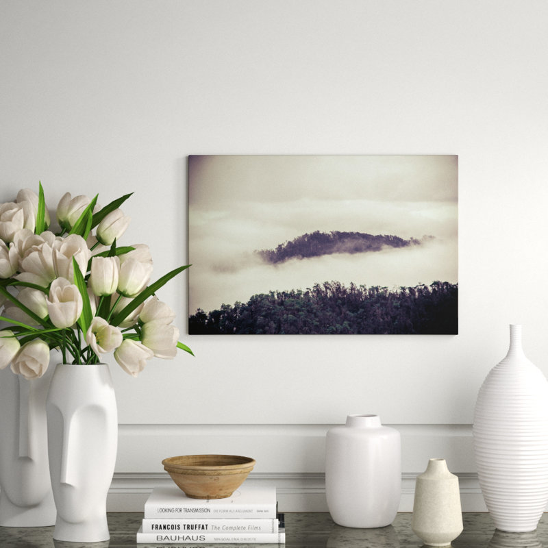 Brume Print by Francis Augustine, Black Framed Paper, White, 32" H x 48" W x 0.8" D