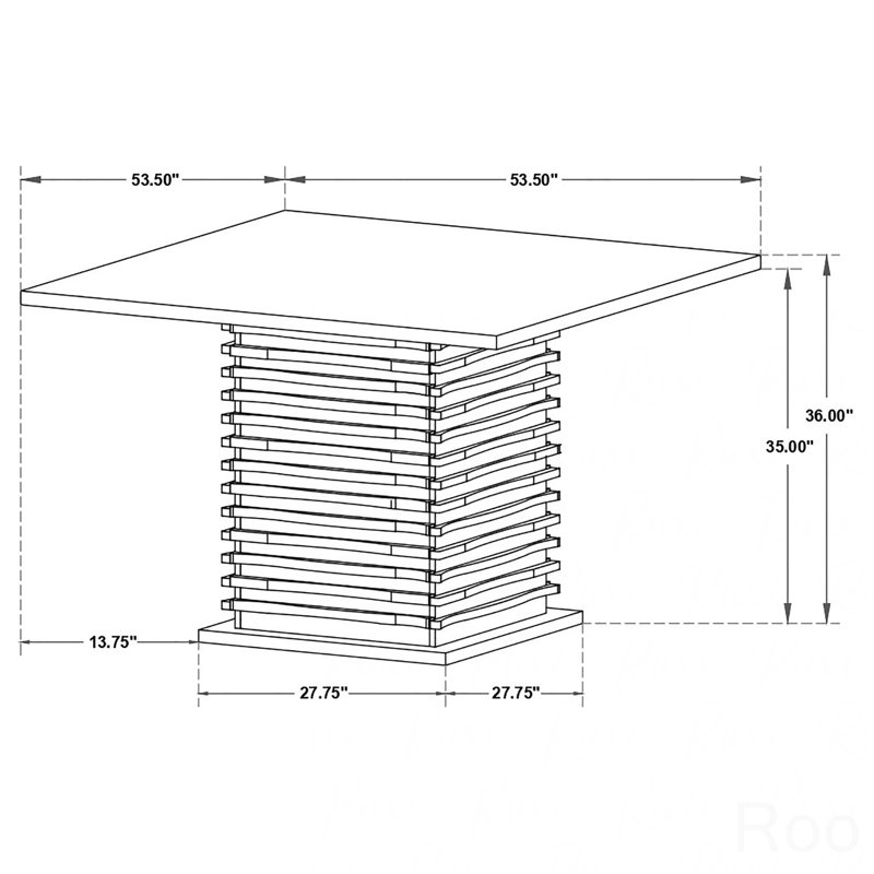 Ensemble de salle à manger 7 pièces, conception rectangulaire de base pour salle à manger
