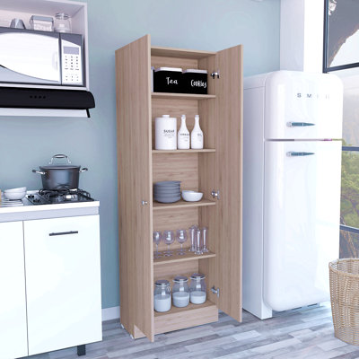 Multistorage Pantry Cabinet, Five Shelves, Double Door Cabinet
