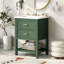 Meuble-lavabo 24 po avec lavabo supérieur, meuble-lavabo moderne avec 2 tiroirs et meuble-lavabo simple-117021230