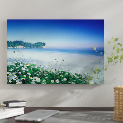 " Crescent Beach With Daisies In The Foreground, Port Angeles, Washington, USA " by Adam Jones