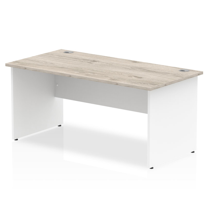 Impulse 120cm W Rectangle Desk Shell, 73cm H x 160cm W x 80cm D, Grey/White