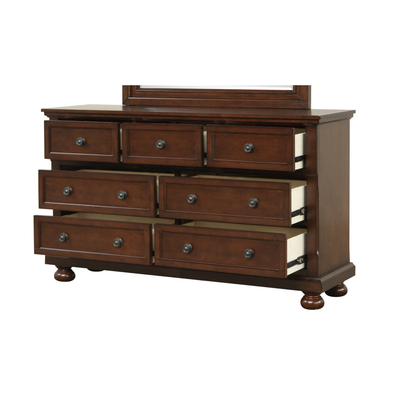 Manlius 7 Drawer Dresser, Rustic Cherry