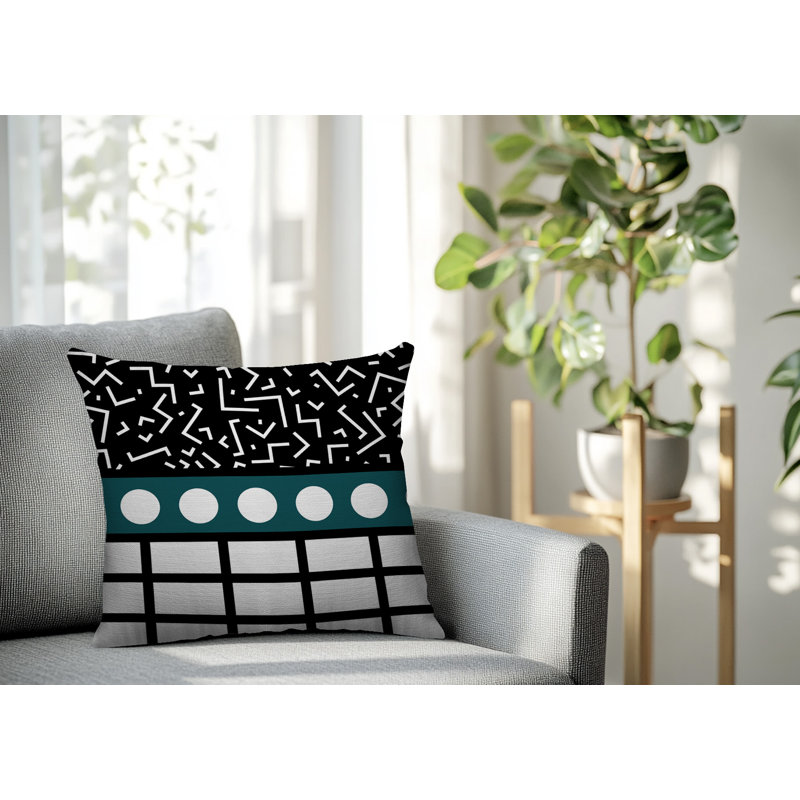 Oreiller carré réversible intérieur / extérieur Poptik, Carré 20 po, Émeraude
