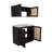 Ashura 39.3" W 2-Piece Kitchen Cabinet Set with Stainless Steel Sink, Base Cabinet with Storage Shelf and 2-Door Wall Cabinet-736706491
