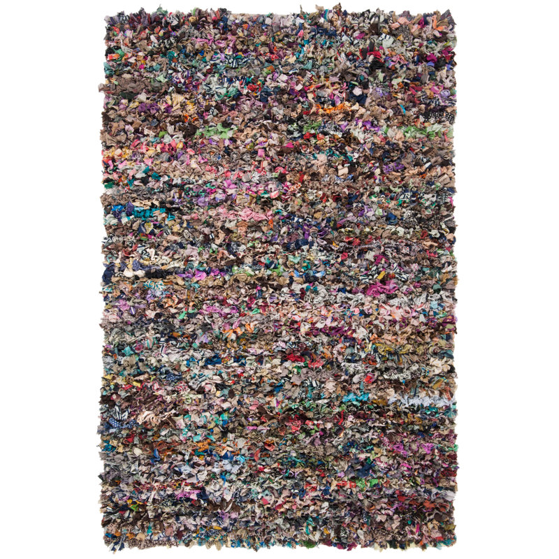 Cudney Shag Hand Woven Performance Abstract Rug, Rectangle 4' x 6'