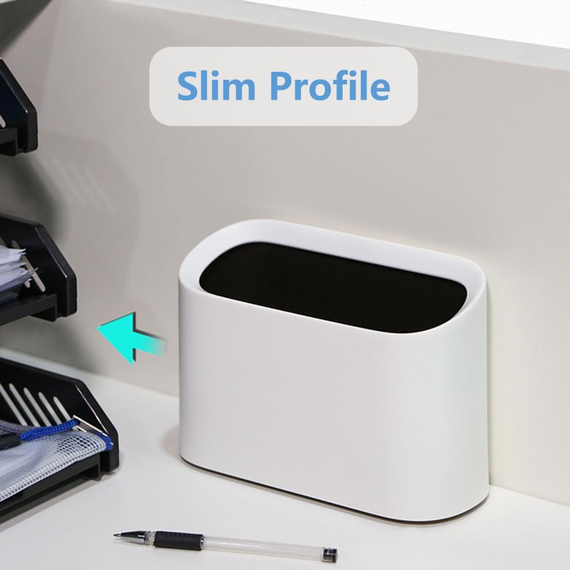 Mini poubelle de bureau 0,4 gallons avec ouverture inclinée, 0,4 gallon