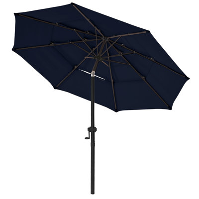 3-Tier Market Patio Umbrella with Push Button Tilt and Crank