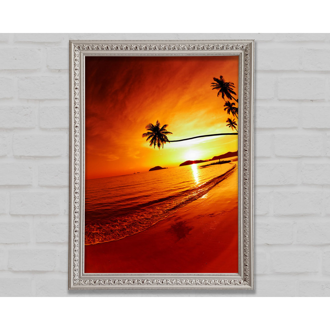 Ocean Sunset Palm - Einzelne Bilderrahmen Kunstdrucke