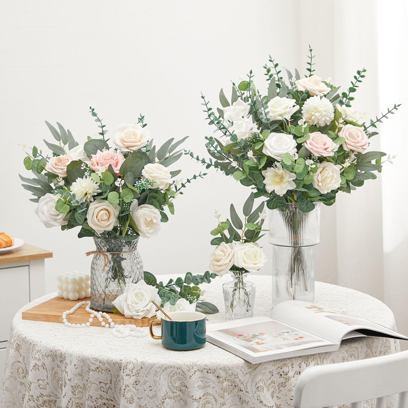 100 pièces de tiges d'eucalyptus mélangées artificielles en vrac, 4 types de grenades argentées, feuilles d'eucalyptus, fausse verdure, jets pour bouquets de bricolage, arrangement floral, décoration intérieure