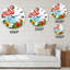 Arrangement avec fleurs tropicales et flamant rose - horloge murale traditionnelle-93594595