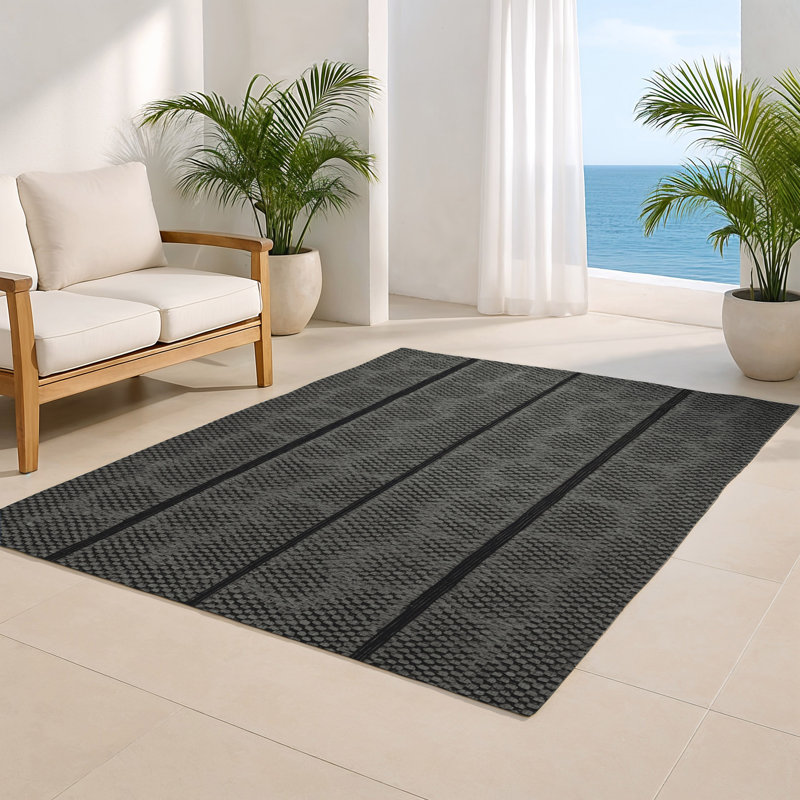 Trellis Gray Indoor and Outdoor Area Rug, Rectangle 2' x 3'
