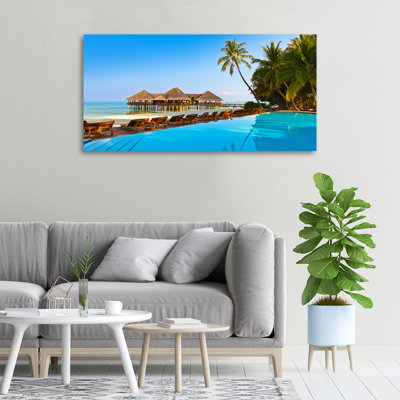 Swimming In Maldives - Wrapped Canvas Print