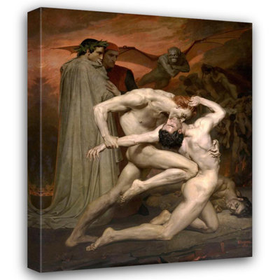 "Dante and Virgil in Hell" by  William Bouguereau - Gallery Wrap Canvas Wall Art
